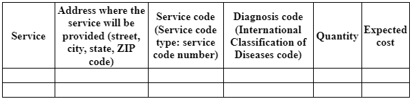 good faith estimate example table